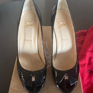 Christian Loubouton Malady 85 Patent Black 3.5”heel